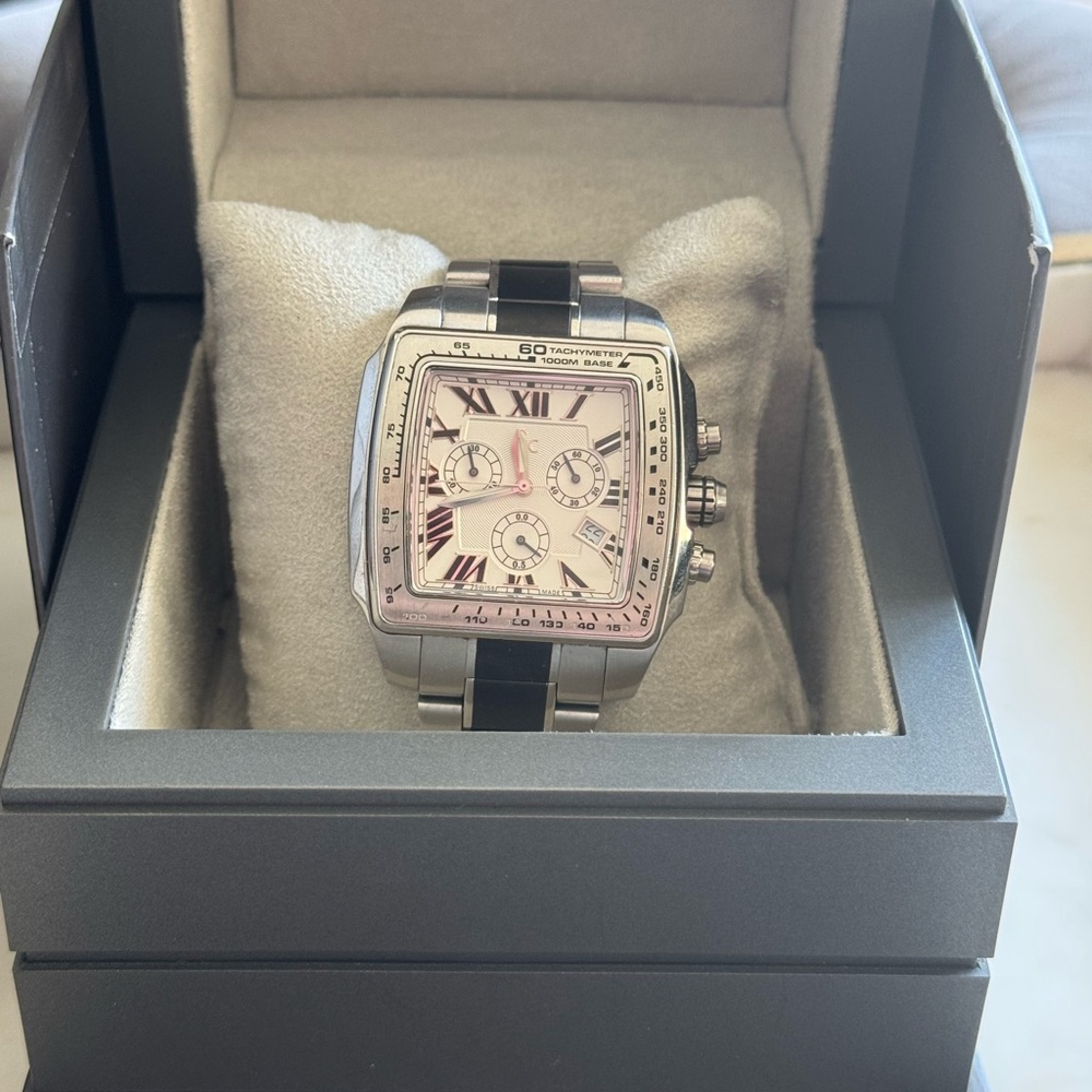Guess collection Silver and Black Chronograph Watch